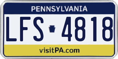 PA license plate LFS4818