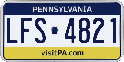 PA license plate LFS4821