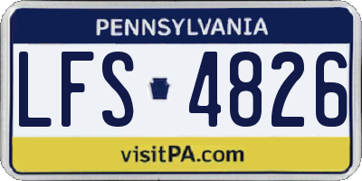 PA license plate LFS4826