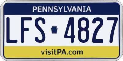 PA license plate LFS4827