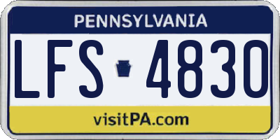 PA license plate LFS4830