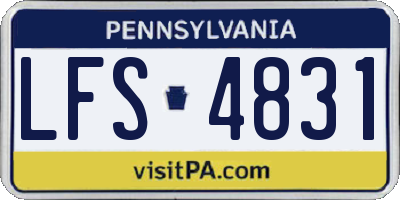 PA license plate LFS4831