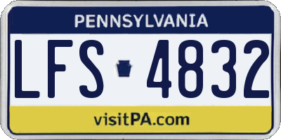PA license plate LFS4832