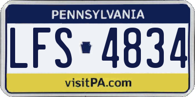 PA license plate LFS4834