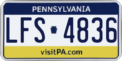PA license plate LFS4836