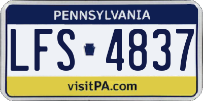 PA license plate LFS4837