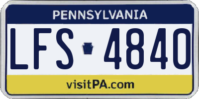 PA license plate LFS4840