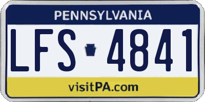 PA license plate LFS4841