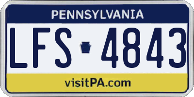 PA license plate LFS4843