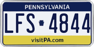 PA license plate LFS4844
