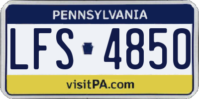 PA license plate LFS4850