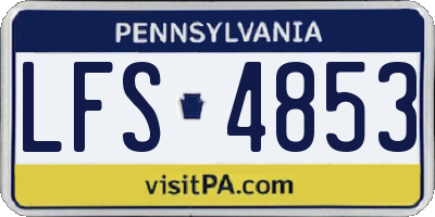PA license plate LFS4853