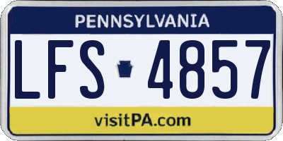 PA license plate LFS4857