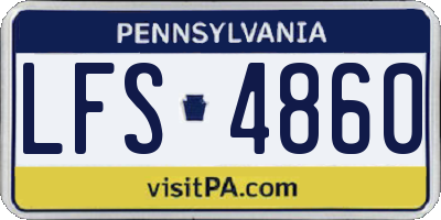PA license plate LFS4860