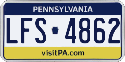 PA license plate LFS4862