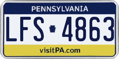 PA license plate LFS4863
