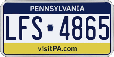 PA license plate LFS4865