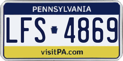 PA license plate LFS4869