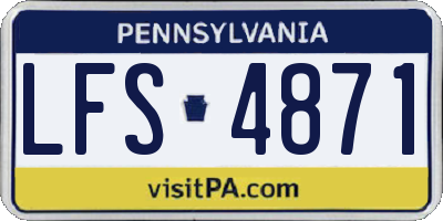 PA license plate LFS4871