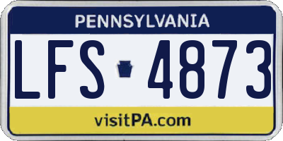 PA license plate LFS4873