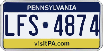 PA license plate LFS4874