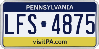 PA license plate LFS4875