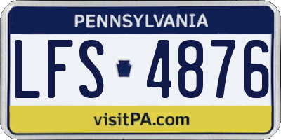 PA license plate LFS4876