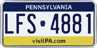 PA license plate LFS4881