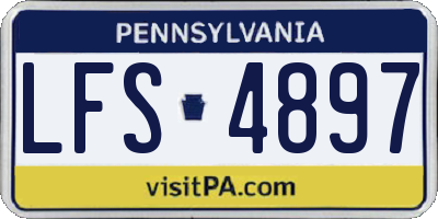 PA license plate LFS4897