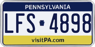 PA license plate LFS4898