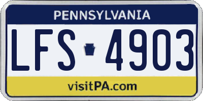 PA license plate LFS4903