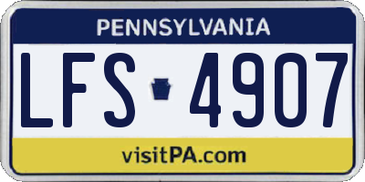 PA license plate LFS4907
