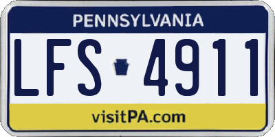 PA license plate LFS4911