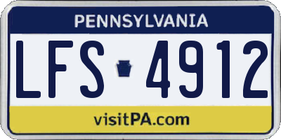 PA license plate LFS4912