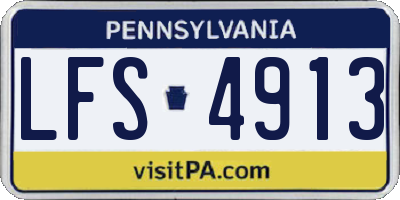 PA license plate LFS4913