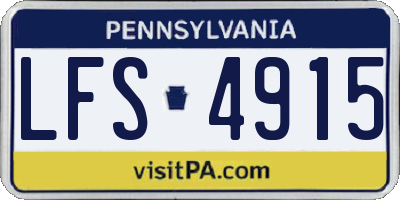 PA license plate LFS4915
