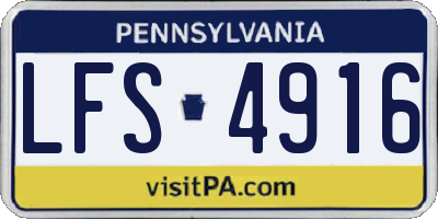 PA license plate LFS4916
