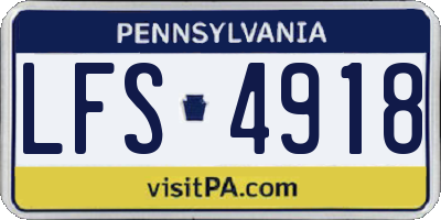 PA license plate LFS4918