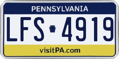 PA license plate LFS4919