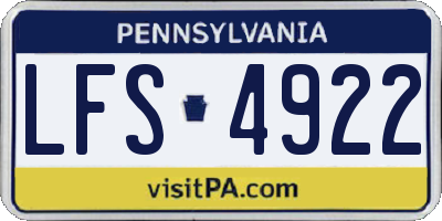 PA license plate LFS4922