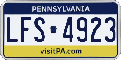 PA license plate LFS4923