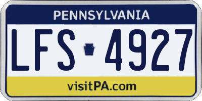 PA license plate LFS4927