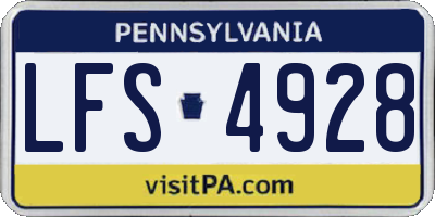 PA license plate LFS4928