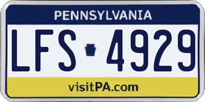 PA license plate LFS4929