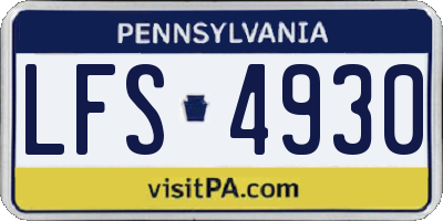 PA license plate LFS4930