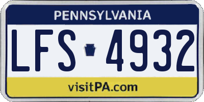 PA license plate LFS4932