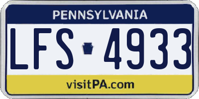 PA license plate LFS4933