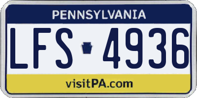 PA license plate LFS4936