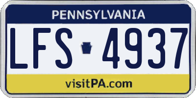 PA license plate LFS4937