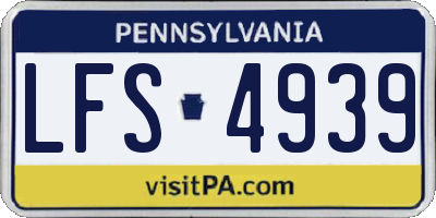 PA license plate LFS4939